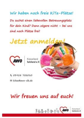 Freie Plätze in unseren Kitas!
