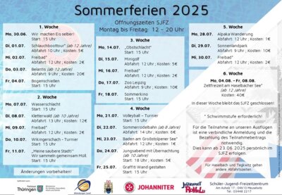 Sommerferien im Schüler-Jugend-Freizeitzentrum Meuselwitz