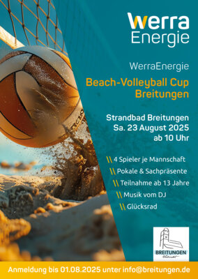 Meldung: 1.WerraEnergie Beach-Volleyball Cup am 23.August 2025 am Strandbad Breitungen