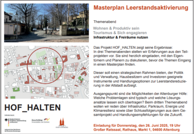 Masterplan Leerstandsaktivierung: Themenabend Infrastruktur & Freiräume nutzen (Bild vergrößern)