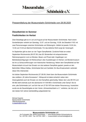 Dieseltage im Sommer 2025 (Bild vergrößern)