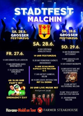 Stadtfest Malchin – Das Programm am Donnerstag