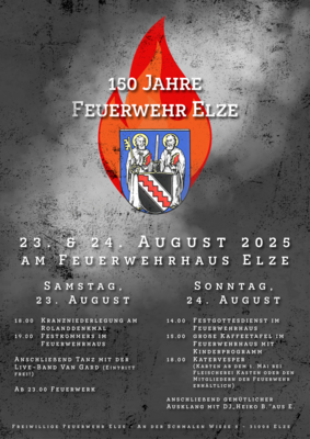 Flyer 150 Jahre Feuerwehr Elze