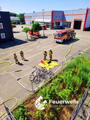 Blick auf die Übungslage am Institut der Feuerwehr NRW in Düren-Stockheim