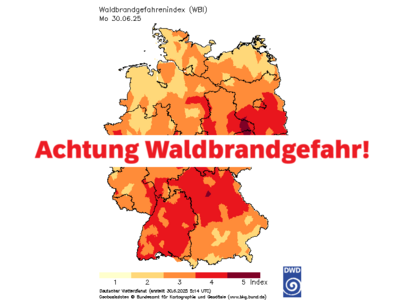 Waldbrandgefahr bei Stufe 5 - Grillstellen gesperrt (Bild vergrößern)