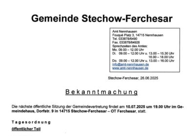 Gemeindevertretersitzung Stechow-Ferchesar (Bild vergrößern)