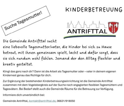 Tagesmutter gesucht! (Bild vergrößern)