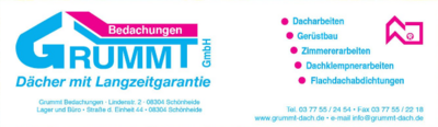 Stellenanzeige Fa.Grummt Bedachungen GmbH (Bild vergrößern)