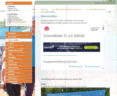 Neue Funktion auf der Homepage - Finde alle Ergebnisse unserer Mannschaften per Direktverknüpfung