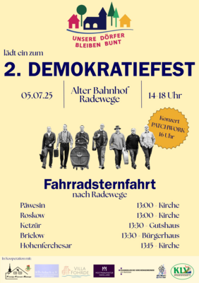 Einladung zum Demokratiefest mit Fahrradsternfahrt am 5.7.