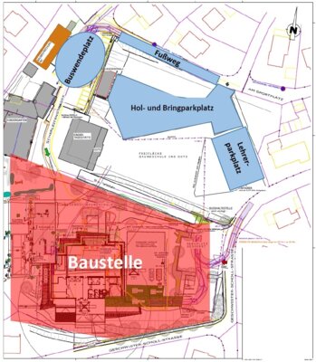 Sporthalle Heinersreuth - Erläuterungen zum Baustelleneinrichtungsplan (Bild vergr&ouml;&szlig;ern)