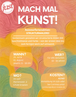 Kreativworkshop Sommerferien 2025 im JuSt