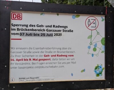 Schild an der Baustelle
