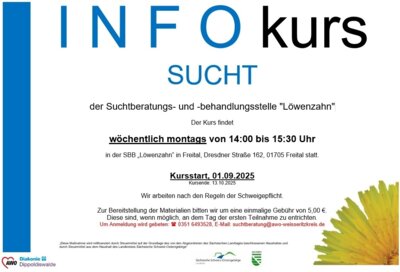 Meldung: INFO Kurs Sucht