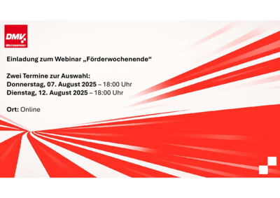 Jetzt anmelden: DMV-Webinar zum Förderwochenende! (Bild vergrößern)