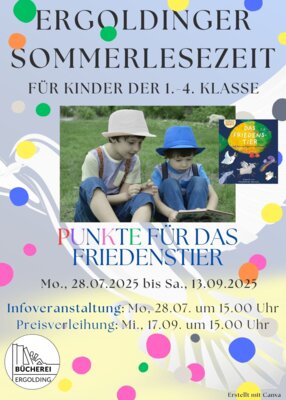SommerleseZeit für Kinder der 1.-4. Klassen. Punkte für das Friedenstier