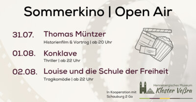 Sommerkino Open Air 2025 in Zusammenarbeit mit Schauburg2Go (Bild vergrößern)