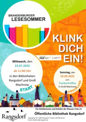 Meldung: Lesesommer-Start in Rangsdorf und Groß Machnow