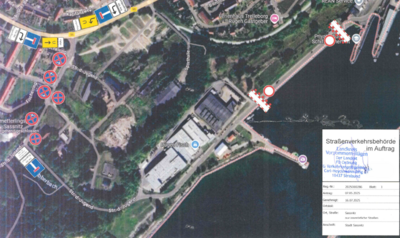 Sperrung der Hafendurchfahrt: Aufbau und Abbau Tech Site vom 28.07. bis 29.08.2025– SailGP