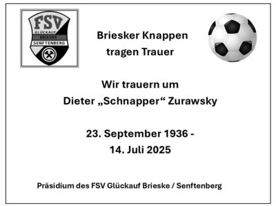 Trauer um Dieter Zurawsky (Bild vergrößern)
