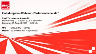 DMV-Förderwochenende 2025 & Info-Webinar im August (Bild vergrößern)