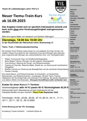 Neuer Tiemu-Kurs ab 16.09.2025