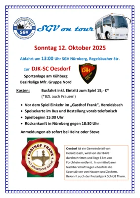 Auswärtsfahrt zum Spiel der 1. Herrenmannschaft gegen DJK-SC Oesdorf