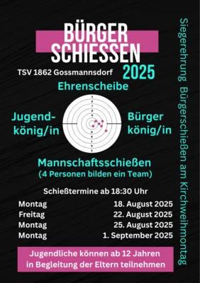 Bürgerschießen 2025 - Schießtermine