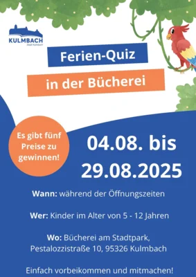Kulmbacher Bücherei am Stadtpark startet wieder ihr beliebtes Ferienquiz. Diesmal dreht sich alles ums Thema "Tierreich". Auf die Kinder warten tolle Preise. (Bild vergr&ouml;&szlig;ern)