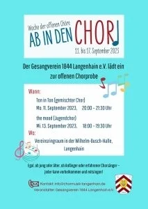 „Ab in den Chor“ – bundesweite Woche der offenen Chöre (Bild vergr&ouml;&szlig;ern)