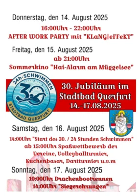 Foto zur Meldung: Festtage zum 30. 24-Stunden-Schwimmen