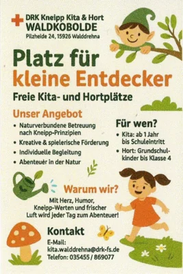 Platz für kleine Entdecker! Freie Kita- und Hortplätze in Walddrehna. (Bild vergr&ouml;&szlig;ern)