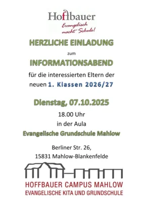 Informationsabend für Eltern von Einschülern für das Schuljahr 2026/27 (Bild vergr&ouml;&szlig;ern)