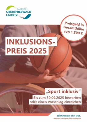 Bis zum 30. September bewerben: Inklusionspreis 2025 unter dem Motto „Sport inklusiv“ (Bild vergr&ouml;&szlig;ern)