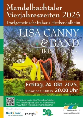 Lisa Canny – Konzert live in Mandelbachtal. Grafik: Verkehrsverein Mandelbachtal e. V.