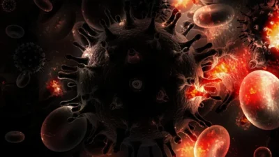 Darstellung des HIV-Virus, Grafik: madartzgraphics / Pixabay.