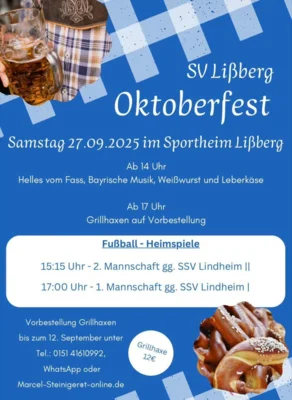 Oktoberfest beim SV Lißberg am 27. September 2025 (Bild vergr&ouml;&szlig;ern)