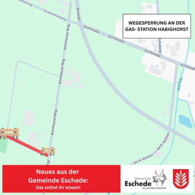 Wegesperrung an der Gas- Station Habighorst (Bild vergr&ouml;&szlig;ern)