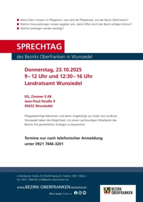 Sprechtag des Bezirks Oberfranken in Wunsiedel zum Thema "Eltern müssen ins Pflegeheim" (Bild vergr&ouml;&szlig;ern)