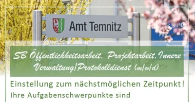 Foto des oberen Bereiches des Stellenausschreibung (Bild vergrößern)