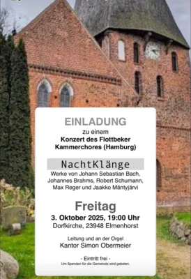 NachtKlänge - der Flottbeker Kammerchor zu Gast in Elmenhorst am 03.10. um 19 Uhr (Bild vergr&ouml;&szlig;ern)