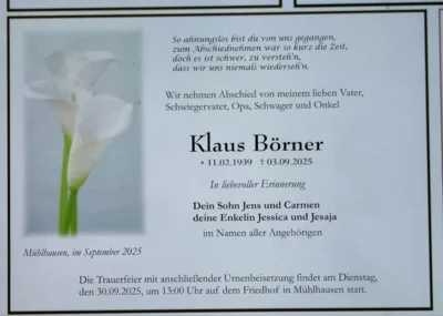 Der THV trauert um Klaus Börner (Bild vergr&ouml;&szlig;ern)
