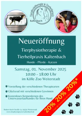 Meldung: Neueröffnung Hundephysiopraxis im Kölle Zoo Weiterstadt