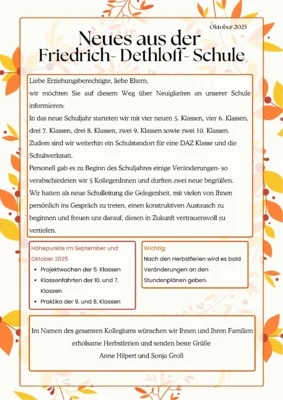 Neues aus der Friedrich- Dethloff- Schule (Bild vergr&ouml;&szlig;ern)