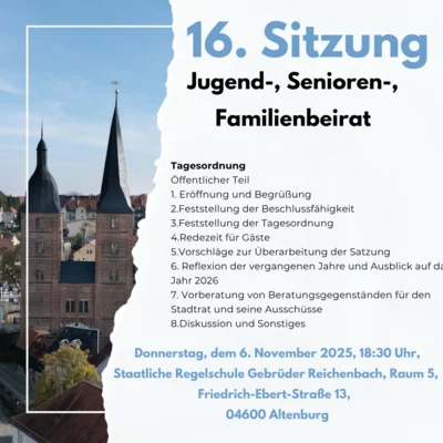 Einladung zur 16. Sitzung des Jugend-, Senioren- und Familienbeirats (Bild vergr&ouml;&szlig;ern)