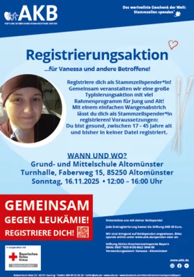 Stammzellenspende - Typisierungsaktion am 16.11.2025 in Altomünster