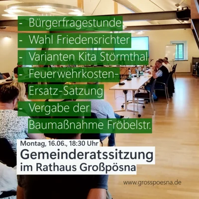 Gemeinderat am 16. Juni (Bild vergr&ouml;&szlig;ern)