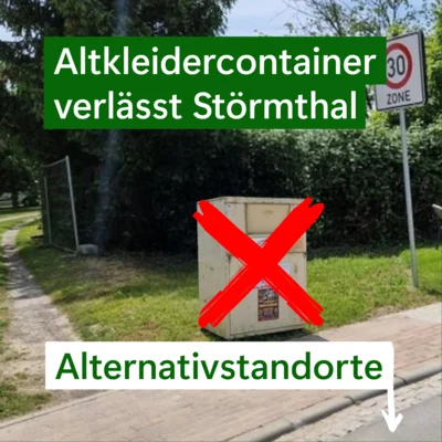 Ende für den Altkleidercontainer in Störmthal (Bild vergr&ouml;&szlig;ern)