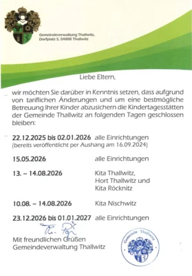 Schließtage 2026