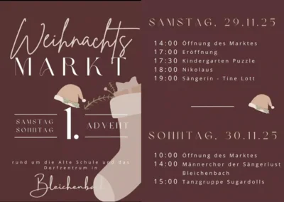 Weihnachtsmarkt in Bleichenbach am 29. und 30. November 2025 (Bild vergr&ouml;&szlig;ern)